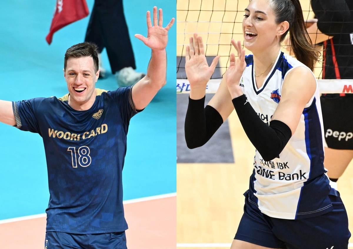<b>마테이</b>·<b>아베크롬비</b>, 프로배구 3라운드 남녀부 MVP 선정