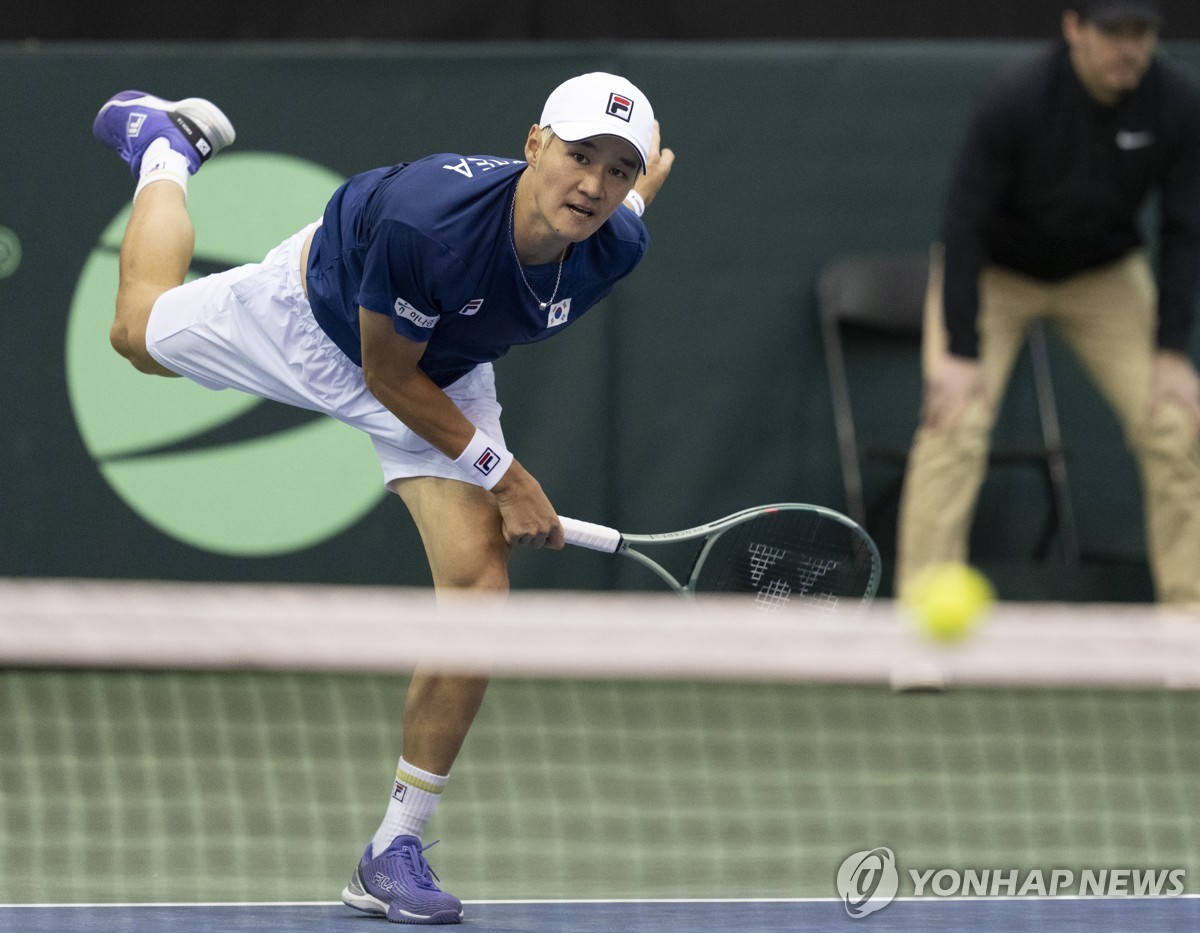 한국, <b>데이비스컵 테니스</b> 첫날 캐나다에 0-2 열세