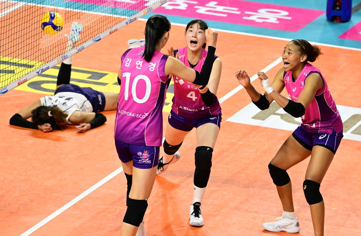 김연경·윌로우 활약…<b>흥국생명</b>, <b>도로공사</b> 꺾고 선두 현대 압박