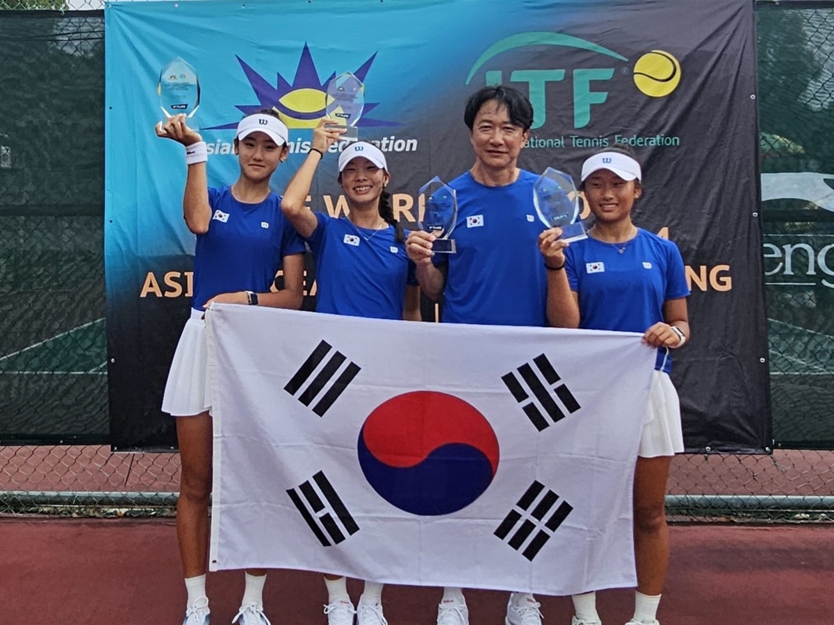 U-14 <b>여자 테니스 국가대표</b>, 아시아 예선 결승서 일본 꺾고 우승