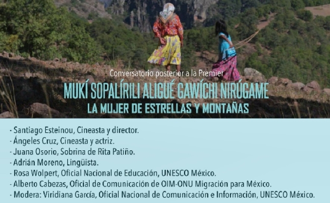 다큐멘터리 '별들과 산들의 여자' 포스터와 제작자 정보
[유네스코 멕시코 사회관계망서비스 캡처. 재판매 및 DB 금지]