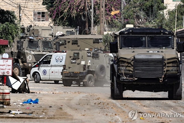 서안지구 이스라엘 군용 차량
[AFP=연합뉴스 자료사진]
