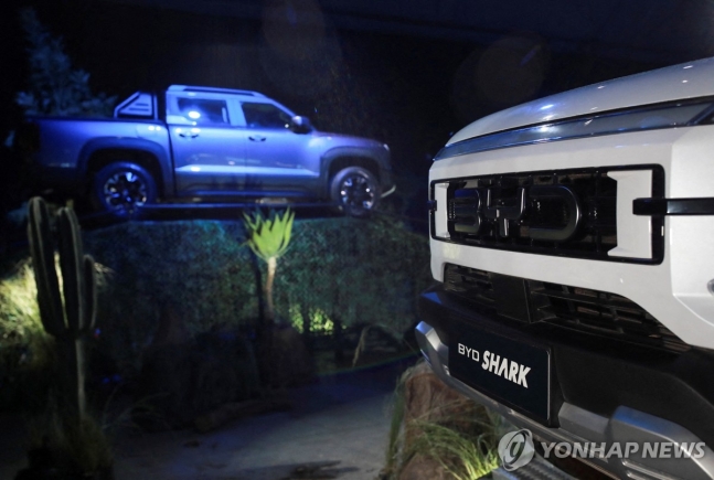 중국 비야디의 샤크 트럭
[로이터 연합뉴스 자료사진. 재판매 및 DB 금지]