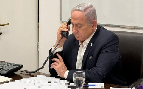 조 바이든 미국 대통령과 전화 통화하는 베냐민 네타냐후 이스라엘 총리
[이스라엘 총리실 제공. 재판매 및 DB 금지]