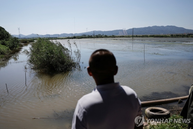 폭우로 침수된 중국 장시성의 논
[로이터 연합뉴스]
