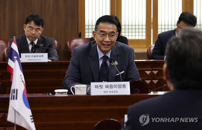발언하는 <b>태국 외교장관</b>