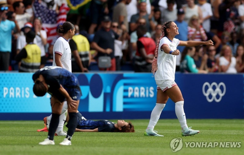 [올림픽] 일본 여자<b>축구</b>, 미국에 0-1 석패…남녀 모두 <b>8강</b> 탈락
