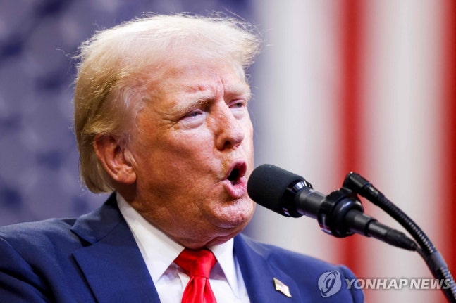 Former U.S. President Trump campaigning
[AFP Yonhap News photo. Redistribution and DB prohibition]