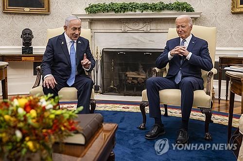 Biden (right) and Netanyahu meeting at the White House
[EPA Yonhap News Photo]