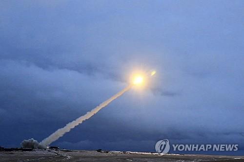 2018 TV-revealed scene of Russian nuclear-powered cruise missile test launch [RU-RTR Capture/AP=Yonhap News Material. Redistribution and DB Prohibition]
