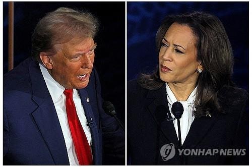 "<b>해리스</b>-<b>트럼프</b> 전국<b>지지율</b> 동률…7개 경합주, <b>트럼프</b> 박빙우세"(종합)