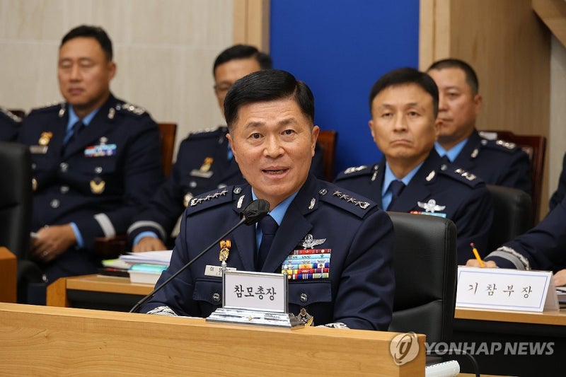 답변하는 <b>이영수</b> 공군 참모<b>총장</b>