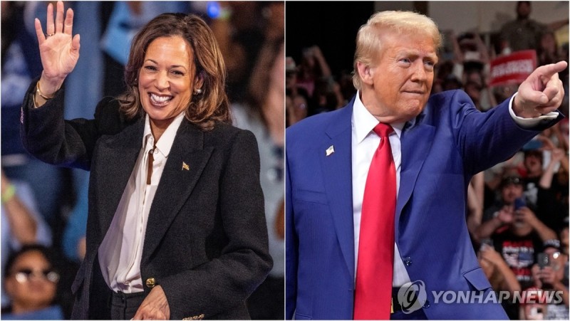 "<b>해리스</b> 對 <b>트럼프</b> 전국 지지율, ABC 51%-47%·CBS 50%-49%"(종합)