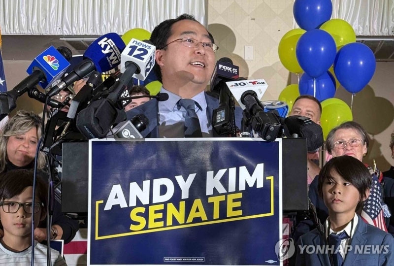 <b>앤디</b> 김, 美뉴저지주에서 연방<b>상원의원</b> 당선…한국계 최초(종합)