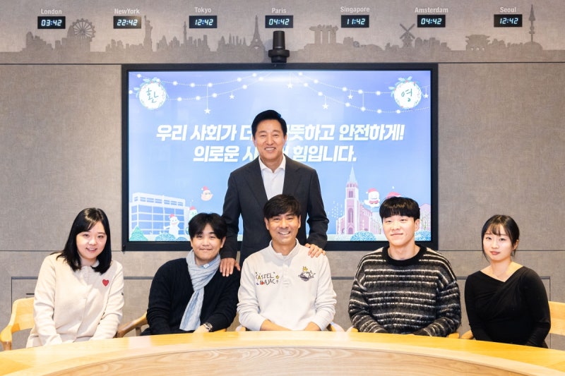 <b>오세훈</b>, 서울<b>지하철 의인</b> 5명 초청…"선한 영향력 귀감"