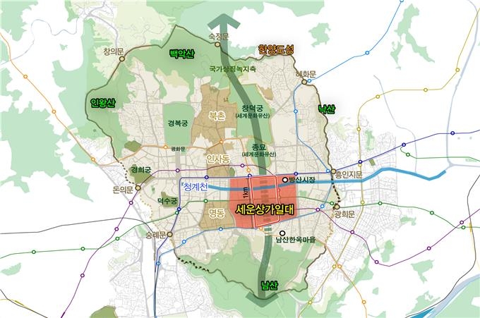 세운상가 일대 도시재생활성화지역 위치도 [서울시 제공. 재판매 및 DB 금지]