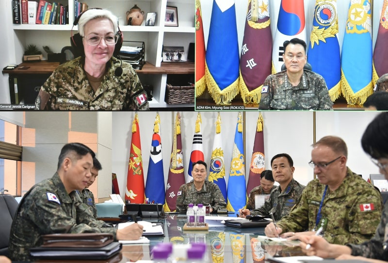 <b>합참의장</b>, <b>캐나다 국방총장</b>과 <b>통화</b>…"협력 확대 공감"
