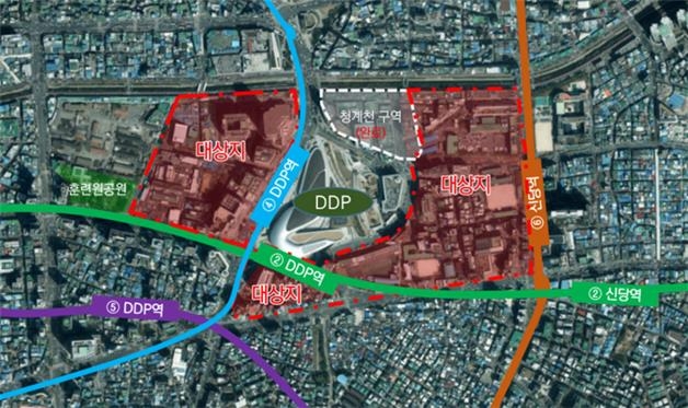 DDP 일대 정비계획 수립 용역 사업 대상지 [서울시 제공. 재판매 및 DB 금지]
