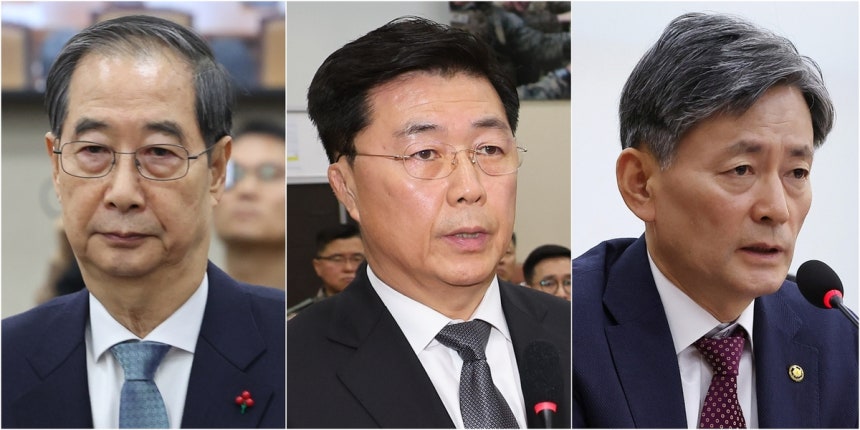 왼쪽부터 한덕수·홍장원·조지호 [연합뉴스 자료사진]