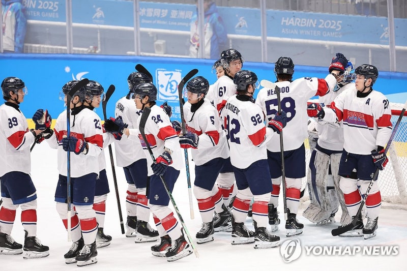 [1보] 한국 <b>남자 아이스하키</b>, 중국 꺾고 <b>하얼빈</b> 동계 <b>AG</b> <b>동메달</b>