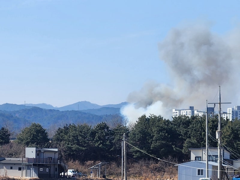 경북 <b>울진</b>서 <b>산불</b>…헬기 12대 투입해 진화 중