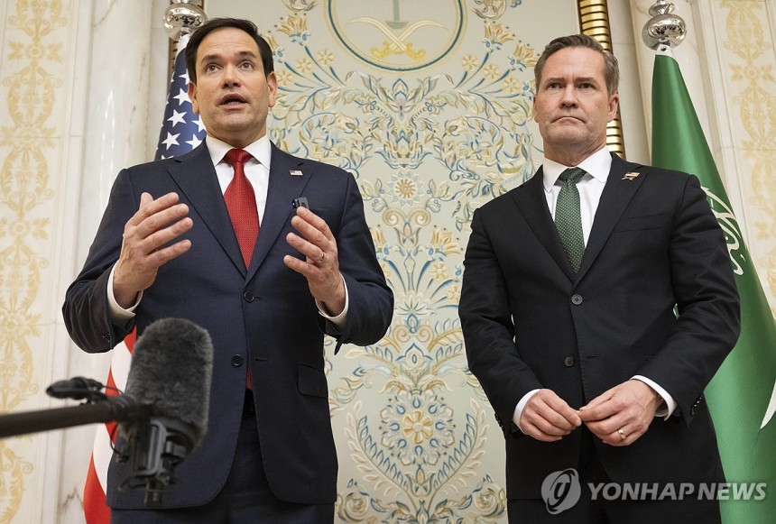 루비오 미 국무장관과 왈츠 국가안보보좌관 [AP 연합뉴스 자료사진.재판매 및 DB 금지]