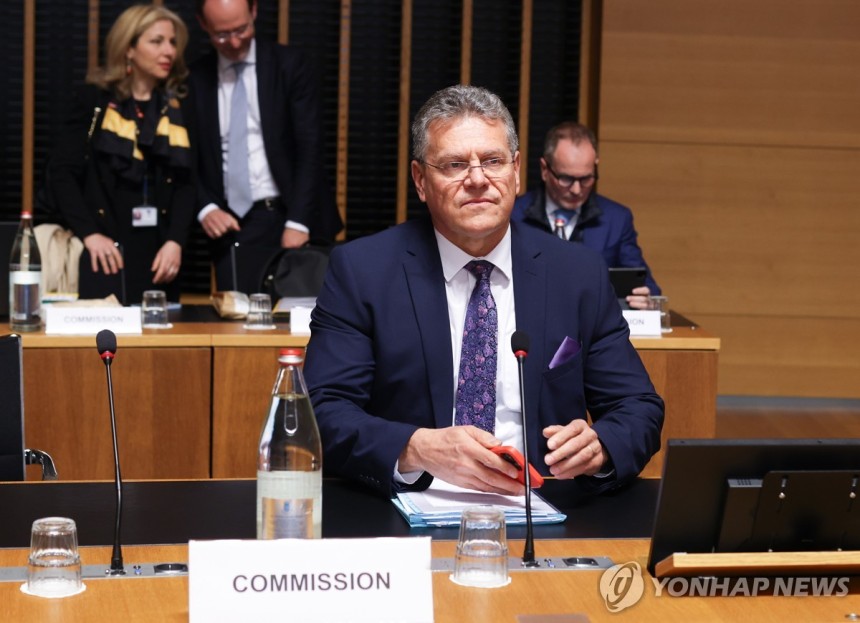 마로스 세프코비치 EU 집행위원회 무역담당 집행위원 [EPA 연합뉴스 자료사진.재판매 및 DB 금지]
