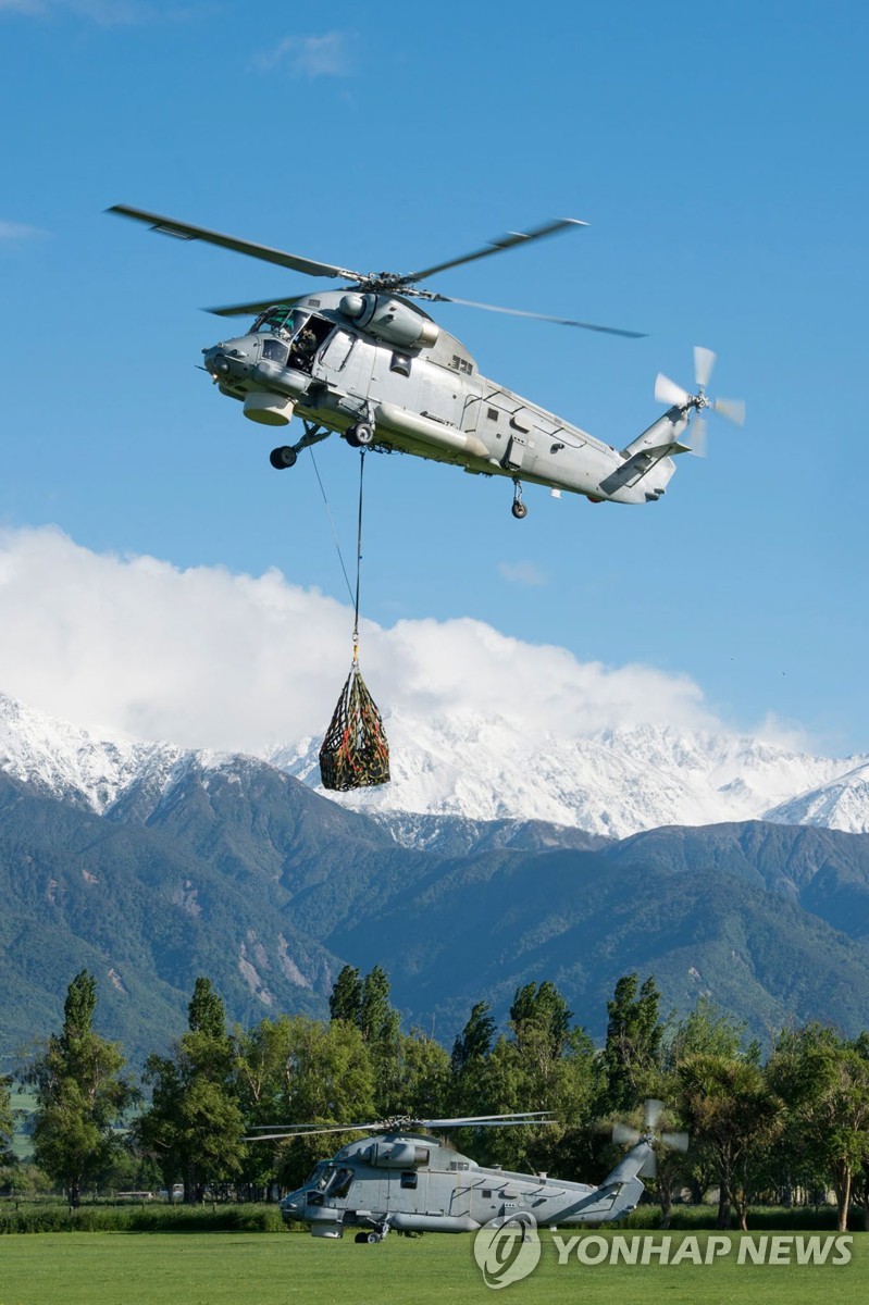 뉴질랜드군의 SH-2G 시스프라이트 대잠 헬기 뉴질랜드 해군이 운용하는 SH-2G 시스프라이트 대잠 헬기 [EPA 연합뉴스 자료사진.재판매 및 DB 금지]