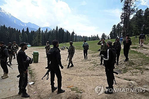 카슈미르 총기테러 발생 현장 [AFP 연합뉴스 자료사진.재배포 및 판매 금지]