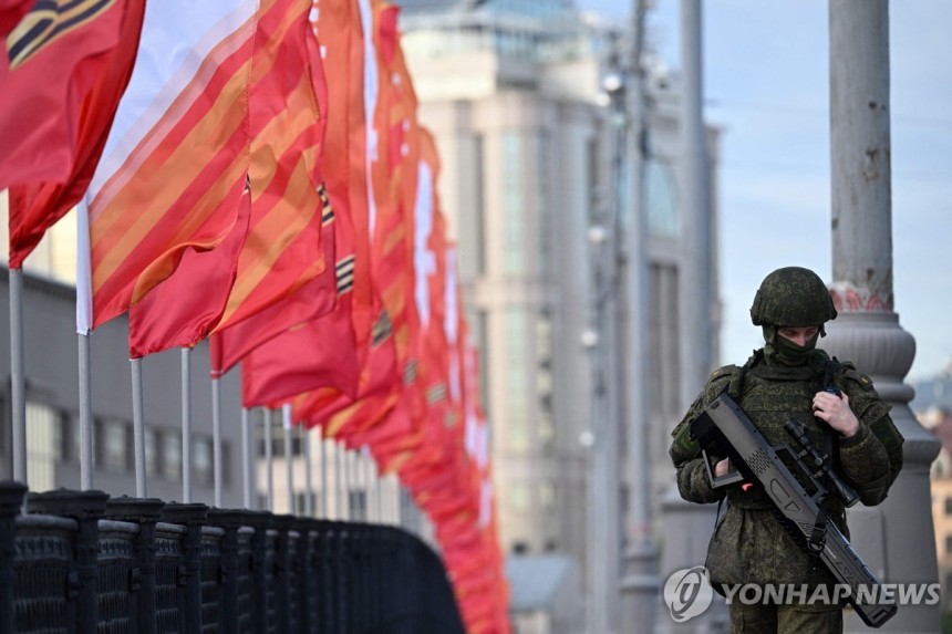 전승절 앞두고 보안 강화된 모스크바 [AFP 연합뉴스.재판매 및 DB 금지]