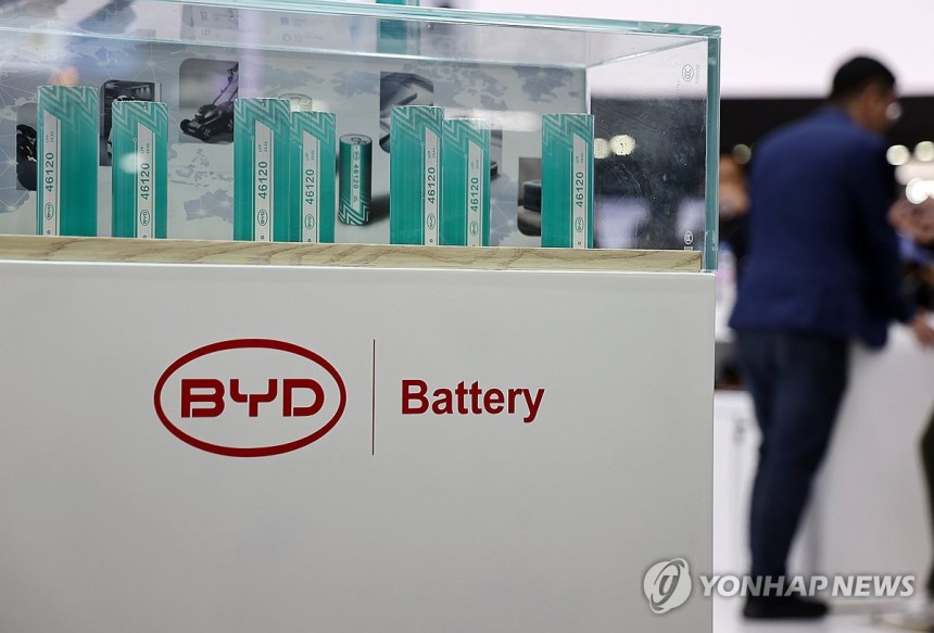 BYD 배터리 홍보 부스 [연합뉴스 자료사진진.재판매 및 DB 금지]
