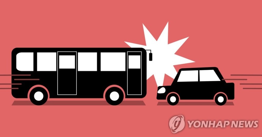 버스-승용차 교통사고 (PG) [권도윤 제작] 일러스트