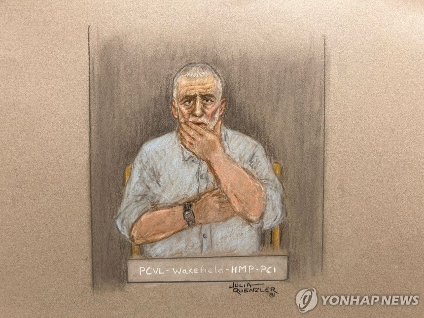무죄 결정이 났을 때 설리번의 모습을 담은 법정 스케치
[로이터 연합뉴스]