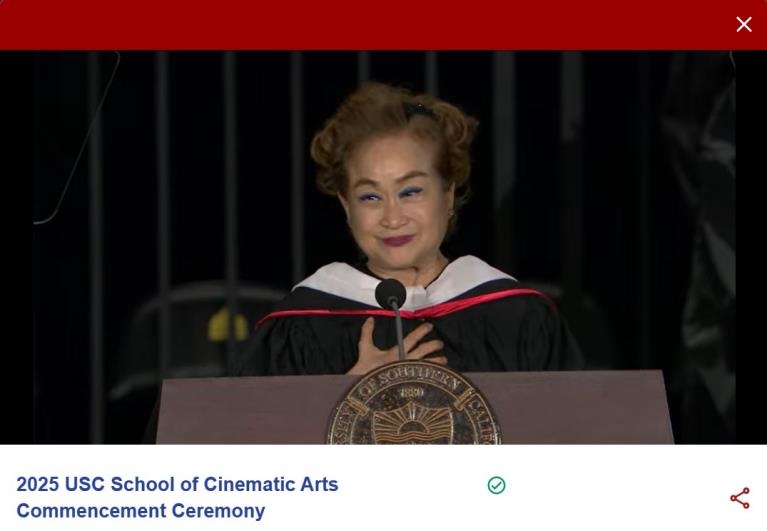 미국 서던캘리포니아대(USC) 졸업식에서 연설한 이미경 CJ그룹 부회장
[USC 스트리밍 중계 화면 캡처. 재판매 및 DB 금지]