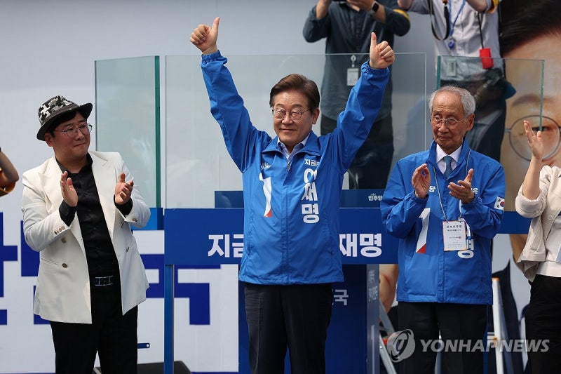 <b>이재명</b>, 지역구 인천 <b>유세</b>…민주, '대선낙관' 경계감 고조
