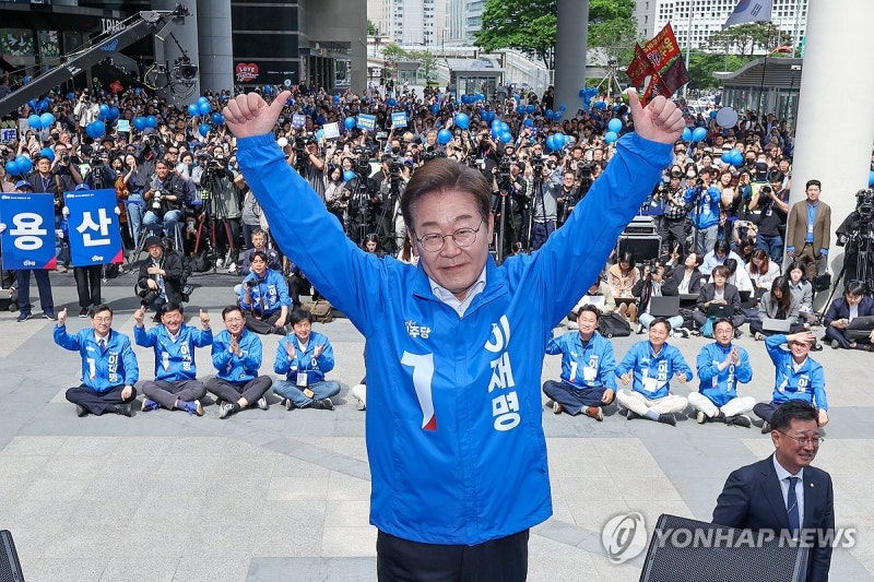<b>이재명</b>, <b>제주</b> 방문 후 PK행…양산 집중 <b>유세</b>