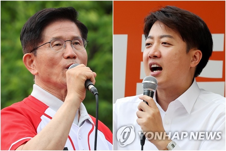 김문수(왼쪽)-이준석 대선후보
[연합뉴스 자료사진]