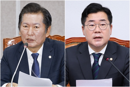 정청래 의원(왼쪽)-박찬대 원내대표
[연합뉴스 자료사진]