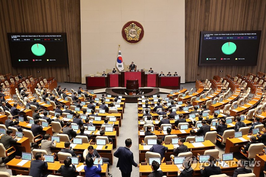 김건희 여사 특검법 본회의 통과
(서울=연합뉴스) 박동주 기자 = 5일 국회 본회의에서 김건희 여사 특검법이 통과되고 있다. 2025.6.5 pdj6635@yna.co.kr