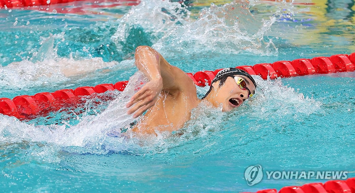 <b>김우민</b>, 광주 수영 <b>자유형</b> 200ｍ <b>우승</b>…"만족할만한 기록"