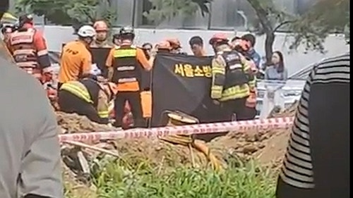 강남 <b>은마아파트</b> 공사장 <b>매몰</b>사고 60대 작업자 <b>사망</b>…경찰 수사(종합2보...