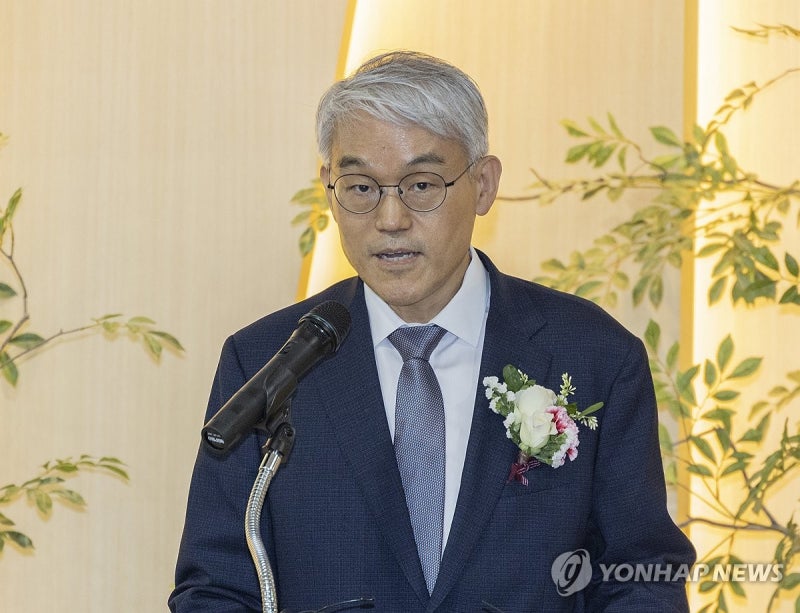 서부지법 관제센터 개소식에서 축사하는 <b>천대엽 법원행정처장</b>