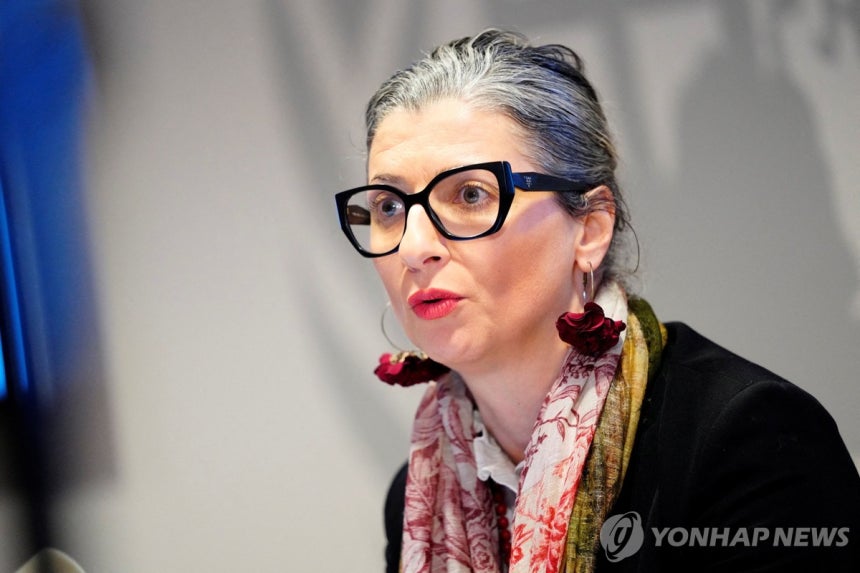 프란체스카 알바네제 유엔 팔레스타인 점령지 특별보고관
[로이터 연합뉴스 자료사진. 재판매 및 DB 금지]