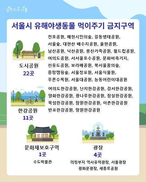 서울시 유해야생동물 먹이주기 금지구역
[서울시 홈페이지 캡처. 재판매 및 DB 금지]