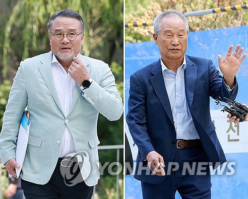 김건희특검, 삼부토건 전·현직 회장 줄소환
(서울=연합뉴스) 신현우 기자 = 이일준 삼부토건 회장(왼쪽)과 조성옥 전 삼부토건 회장이 10일  김건희 여사 관련 의혹을 수사 중인 민중기 특별검사팀의 조사를 받기 위해