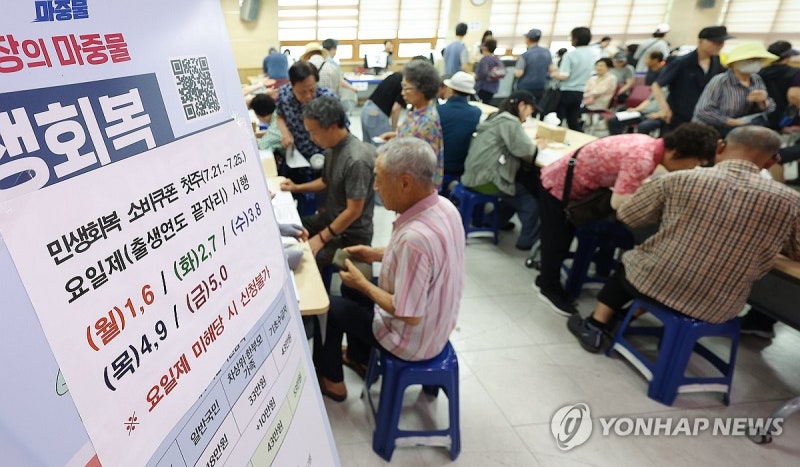 <b>민생</b><b>쿠폰</b> 첫날 14%, 698만명 신청…1조2천722억원 <b>지급</b>
