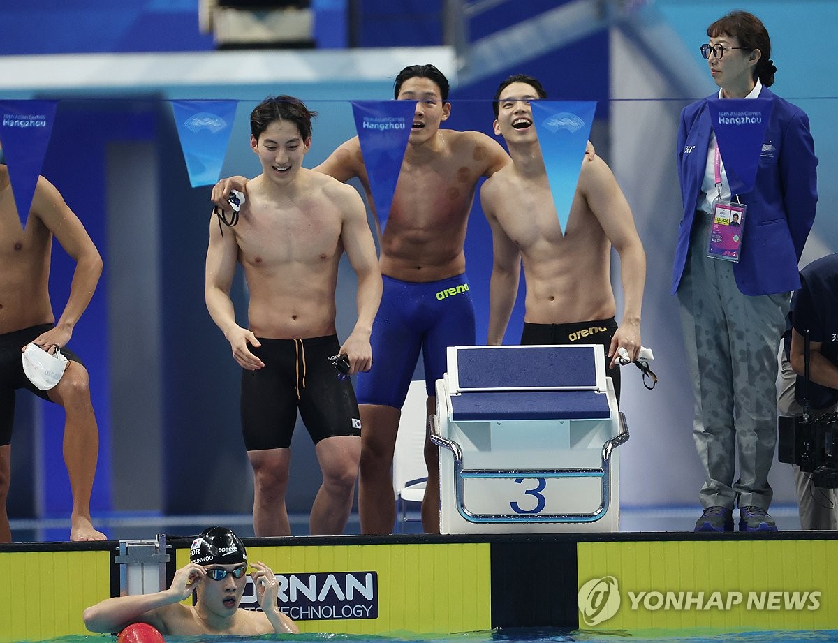 한국 남자 혼계영 400ｍ, 세계선수권 사상 첫 결승서 7위(종합)