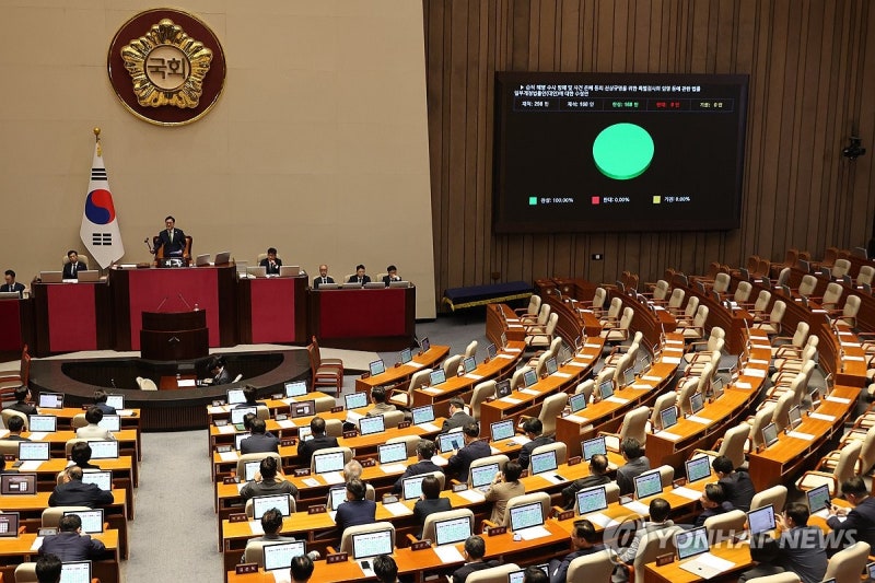 '더 센 <b>특검법</b>' 與주도 본회의 통과…수사기간 늘리고 인력 확대