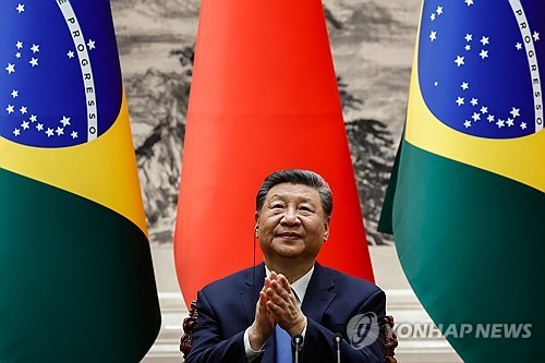 지난 5월 베이징에서 열린 중국·브라질 정상 기자회견 당시 시진핑 중국 국가주석 [EPA 연합뉴스 자료사진]