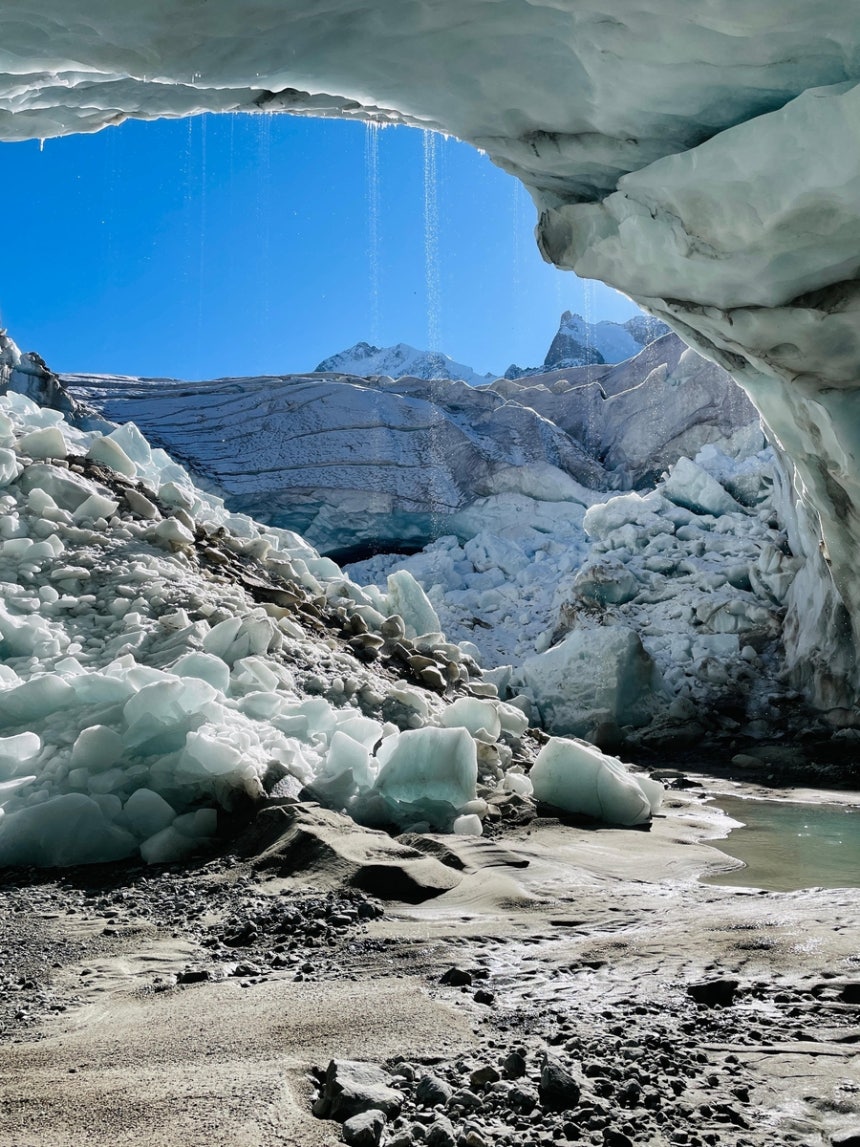 스위스 알프스 모르테라치 빙하 말단의 붕괴 현상 &lt;br/&gt;[Lander Van Tricht / ETH Zurich, Chair of Glaciology 제공. 재판매 및 DB 금지]
